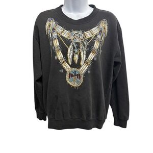 Diamond Dust Native American Inspired Necklace Graphic Sweatshirt Women's Size M